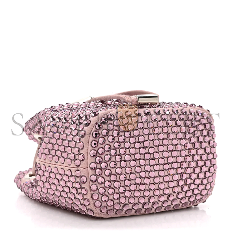 PRADA SATIN CRYSTAL DRAWSTRING MINI POUCH 1NP016 (9*9*6cm)